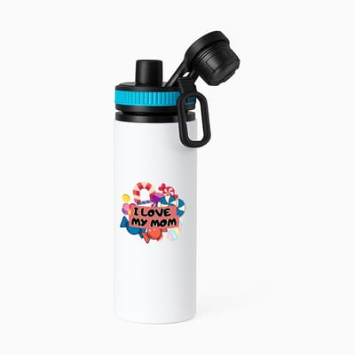 Hacebo® - Mama cadeau waterfles met draaidop blauw - Mama - Moeder - met opdruk - mama - Verjaardag - Moederdag - Mama cadeautjes - Moederdag cadeau - verjaardag - liefste Mama - Leuk kado om te geven - water fles - 850ML