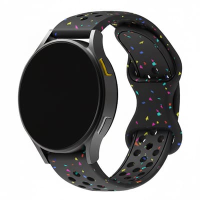 Siliconen bandje - geschikt voor Garmin Venu 2s / 3s / 4 (41mm) / Vivoactive 4s / Forerunner 255s / 265s - Huawei Watch GT 5 Pro - 42mm / GT 6 / GT 5 / GT 4 - 41mm - spikkels - zwart