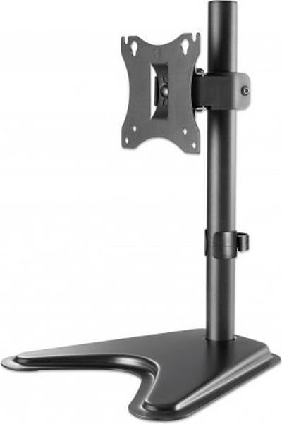 Manhattan 462037 Tafelbeugel voor monitor Aantal monteerbare displays: 1 Display(s) 43,2 cm (17) - 68,6 cm (27) Zwart Roteerbaar, Kantelbaar,