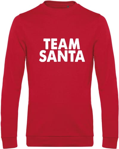 Kersttrui "TEAM SANTA" - Maat S - Rood - Foute Kersttrui - Kerst Sweater, Kerst Sweater personeel, Horeca Kleding, Team Santa, Kerst Outfit