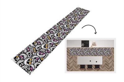 Keukenloper - Loper keuken - Schedel - Patroon - Ogen - 300x50 cm - Keukenloper vinyl