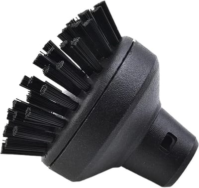 Grote Ronde Borstel - Stoomreiniger Accessoire - Grote Oppervlakken Reinigen - Efficiënte Vuil Verwijdering - 73x63 mm - Zwart