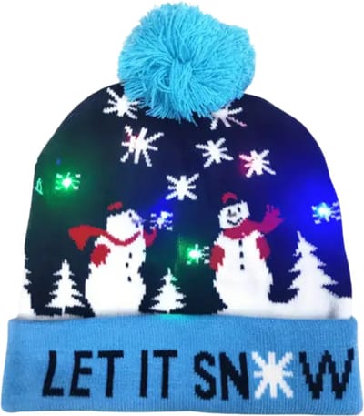 Livano Kerstmuts - Volwassenen - Kerst - Kertsman - Winter - Warm - Christmas - Let It Snow - Met Lichtjes