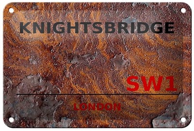 Blechschild London 18x12cm Knightsbridge SW1
