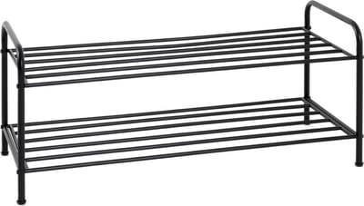 Schoenenrek – Zwart staal – Industrieel ontwerp – 37 cm hoog, 83 cm breed, 35 cm diep