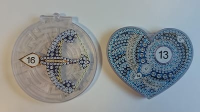 diamond painting - kerstboomversiering - sleutelhanger - doolhof/labyrinth maze game ( 2 stuks ) 310