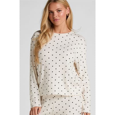 Hunkemöller Pyjama Top Loose Pointelle Wit