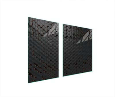 TMK ArtDeko Serie - Glas Snijplank en Beschermplaat - 100x52 cm - Zwart