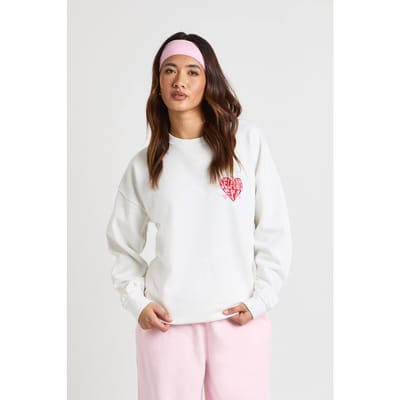 boohoo Dames Bedrukte Oversized Sweatshirt Self Care Era | White | Maat: XS