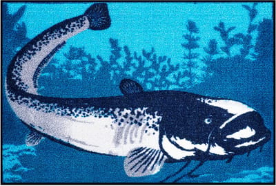 Deurmat Meerval 60 x 40 Vloermat Catfish Mat Vissen Voordeurmat Voeten Vegen Viscadeau Vis Cadeau