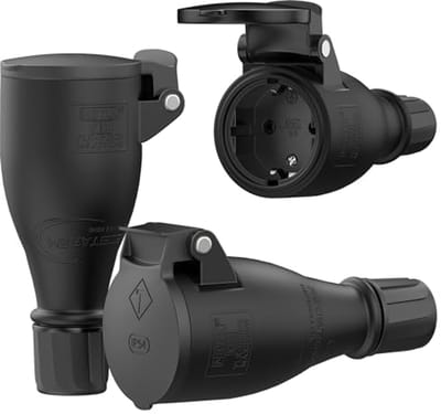 Robuuste Schuko Koppeling 230V IP54 - 3-delige Set voor Commerciële en Bouwtoepassingen