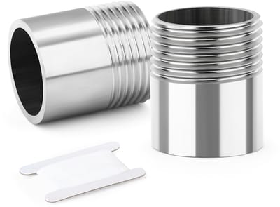 Dailygoody - Roestvrij Stalen Draad Lassen Pipe - Duurzaam en Betrouwbaar - Zilver - Waterleiding Aansluitingen - Geschikt voor Gas en Olie - 2 Stuks