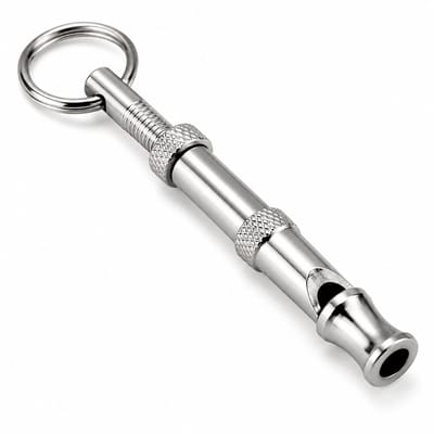 Hondenfluit Zilverkleurig – Fluit voor Hondentraining – Met Sleutelring – Compact Trainingsfluitje – 1 Stuk