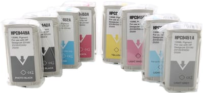 ABC huismerk set 8x inktcartridge geschikt voor HP 70 Designjet Z2100 Z3100 Z3200 Z5200 Z5400