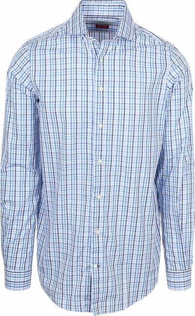 Steppin' Out Extra Lange Mouwen Overhemd Ruit Blauw - Maat L - Heren