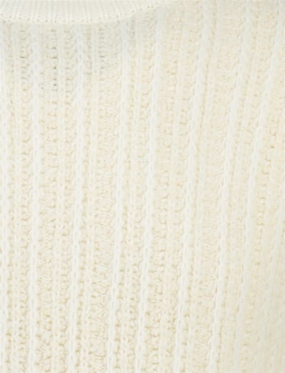 Boss Orange Trui Creme gebreid wol effen