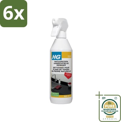 HG Natuurstenen Aanrechtbladreiniger 500 ml - Voordeelverpakking - 6 stuks - Graniet reiniger - Marmer reiniger