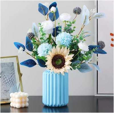 Kunstbloemen met vaas - Nepbloemen boeket - Decoratie voor thuis - Onderhoudsvriendelijk en geurloos - Niet gespecificeerd - Niet gespecificeerd