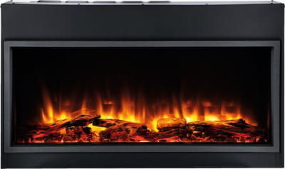 Manor House Inbouwhaard Dorian WiFi - Realistische 3D LED Vlammen - 2 Warmtestanden - Inclusief houtblokken en kiezelstenen