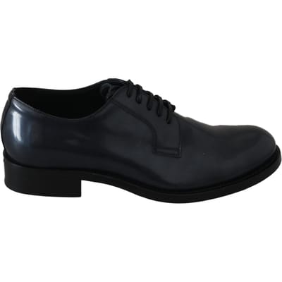 Dolce & Gabbana Blauwe Leren Derby Kledingformele Schoenen