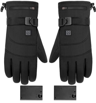 1 paar verwarmde handschoenen - elektrisch verwarmde winterhandschoenen - ski- en bergbeklimmingshandschoenen - winddicht en waterdicht - drie temperatuurstanden - geschikt voor fietsen, bergbeklimmen, skiën en wandelen - zwart