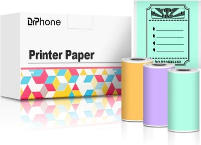 DrPhone Thermisch Papier Voor PIX15/T02/M02X/M02L Multifunctionele Zelfklevende Papierrollen - Labels 3 Kleuren - Mintgroen/Lavender Paars/Licht Oranje