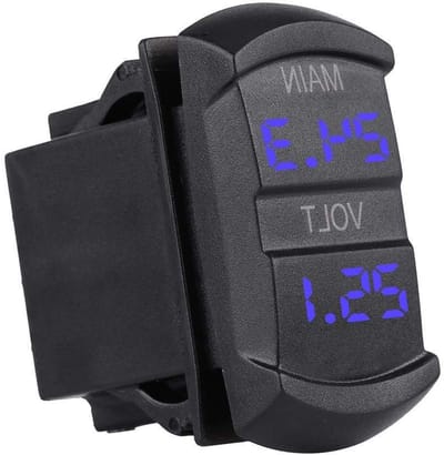 Dubbele Voltmeter - Spanningsmeter Accu - Accu Conditie Controleren - Dubbel Real-time Display - DC 10V-60V - Zwart