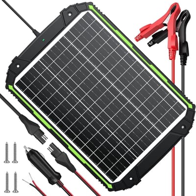 Zonne Energie Oplader - Batterij Onderhouder - Accu Druppelladen - MPPT Laadregelaar - 25 Watt - Groen