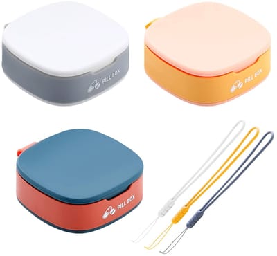 Dailygoods- Pillendoosje Klein - Pillendoosjes 7 Dagen - Medicatiedoosje - Pillendoosje Draagbaar - 3 Stuks - Milieuvriendelijk PP-Kunststof - Medicijnbox