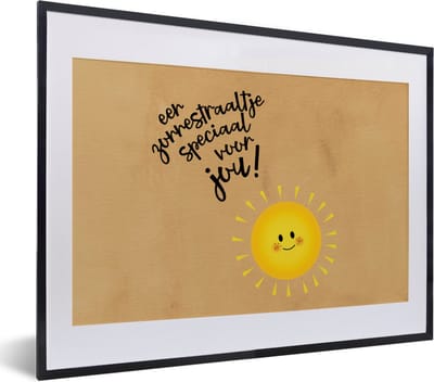 Fotolijst incl. Poster - Sterkte - Quotes - Zon - 40x30 cm - Posterlijst