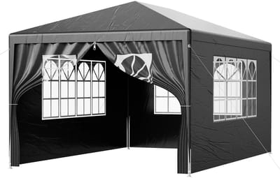 Cventrix Partytent, Partytent 3x3m, Tuinpaviljoen, Waterdicht, UV zonwering, Afneembare zijwanden, voor Feesten en Partyen