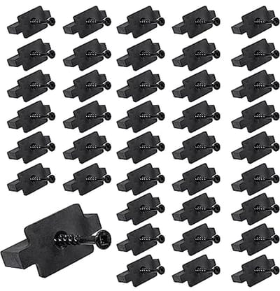 Verborgen terrasbevestigingsclips - 50 stuks T-clips van zwart nylon met metalen schroeven voor composietterrasplanken