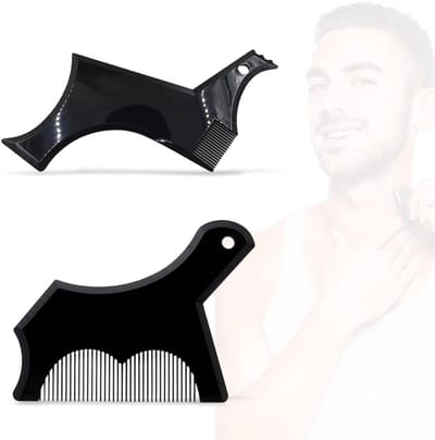 Beard Stencils en Kam voor het Stylen en Trimmen van Baarden - Heren Styling Tool voor Nauwkeurige Afwerking en Vormgeving