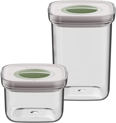 LEO 2-delige smart seal voedselcontainer set - Transparant -