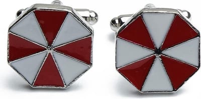 Manchetknopen - Emaille Rood met Wit