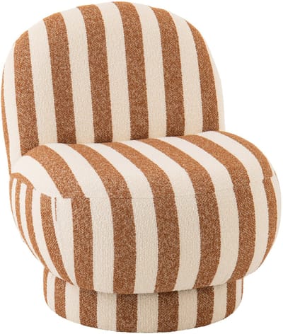 J-Line loungestoel Gestreept - polyresin - bruin/gebroken wit