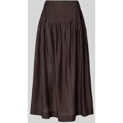 Midirok van lyocellmix met draperieën model 'MOLLY'