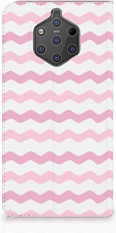 Nokia 9 PureView Hoesje met Magneet Waves Roze
