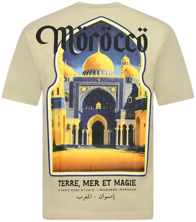 Heren Tshirt met Opdruk - Morocco Heren Shirts - T shirt Heren met Print - 186- Bruin
