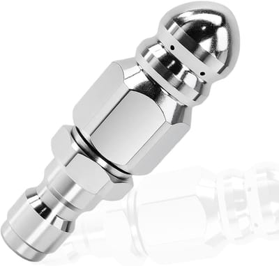 Afvoermondstuk Hogedrukreiniger - Rioolreiniger Sproeikop - Verstoppingen Verwijderen - Roterende Knopneus - 15 x 10 x 2 cm - Zilver