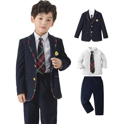 Formele Schooluniform Top en Broek Toelating Afstuderen Plus Kleuterschool Afstuderen Kleuterschool Basisschool Maat 150 [Qichenk] Kinderkleding, Vloot