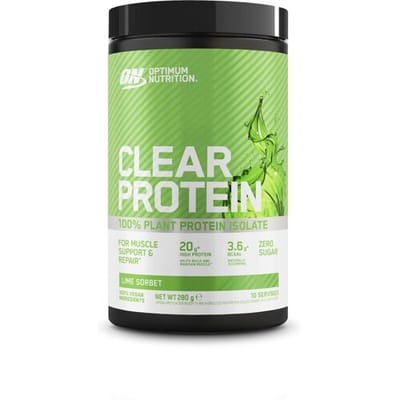 Optimum Nutrition Clear Protein - Lime Sorbet - Vegan Proteine Poeder - 100% Plantaardig Eiwit Isolaat - 10 doseringen (280 gram)
