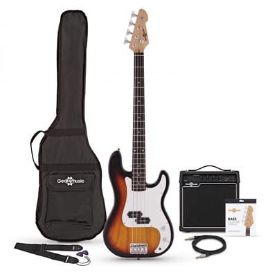 LA Basgitaar + 15 W Versterkerpakket, Sunburst