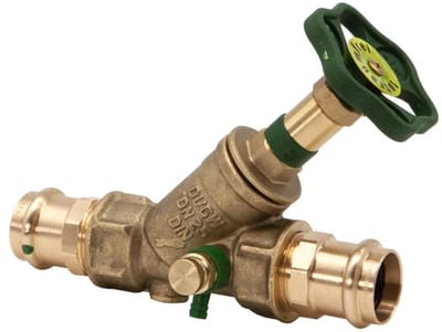Schlösser Armaturen JS KFR-ventiel met persaansluiting (binnendraad), met aftapping, met niet-stijgende spindel, DN25, persdiameter 28mm, DVGW gekeurd, 0016382800001