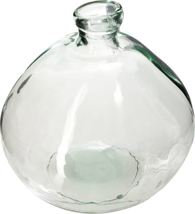 Atmosphera bloemenvaas Genua - Organische bol fles vorm - helder transparant - glas - 33 x 32 cm