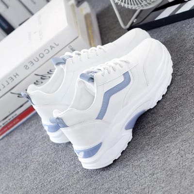 Sneakers Dames 023 Lente Nieuw Alles-match Koreaanse Versie van Daddy Shoes Student Dikke Zool Casual Witte Schoenen 40 gray