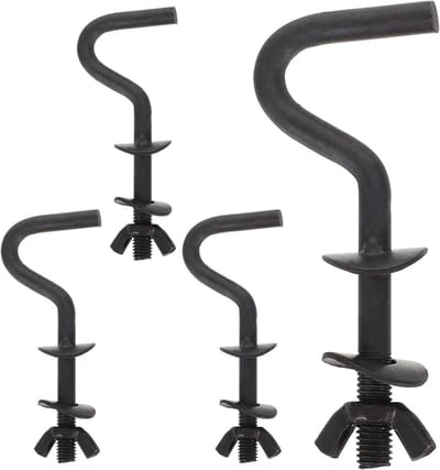 Vervangende hangmathaken - Ophanghaken set - Schommel ophangen - Verdikt staal antislip - 4 stuks - Zwart