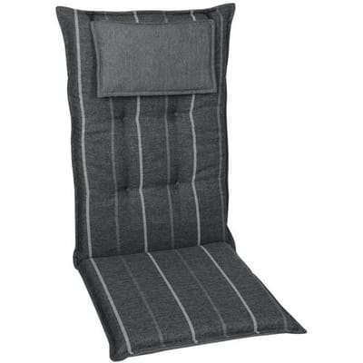 GO-DE TEXTIL Tuinkussen (Stoelkussens voor stoelen met een lange rugleuning, antraciet)