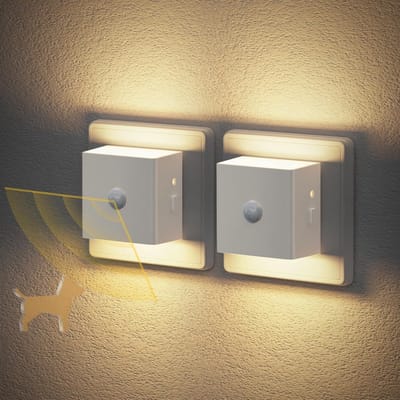 Nachtlampje met bewegingsmelder - Stopcontactlampje schemer - Veilig Oriënteren - 3 Modi instelbaar - 2 stuks - Wit