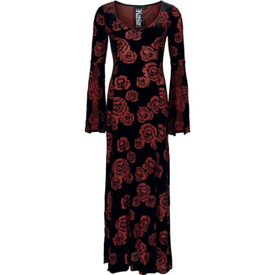 Killstar - Gothic Maxi-jurk - Pandora's Rose Maxi Dress - XS tot XXL - voor Vrouwen - zwart-rood